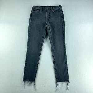 Gap Womens Black Jeans Tag Size 27 (28x26) Mid Rise Skinny Stretch Button Fly